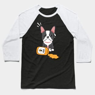 Naughty french bulldog spilled a jar of honey Baseball T-Shirt